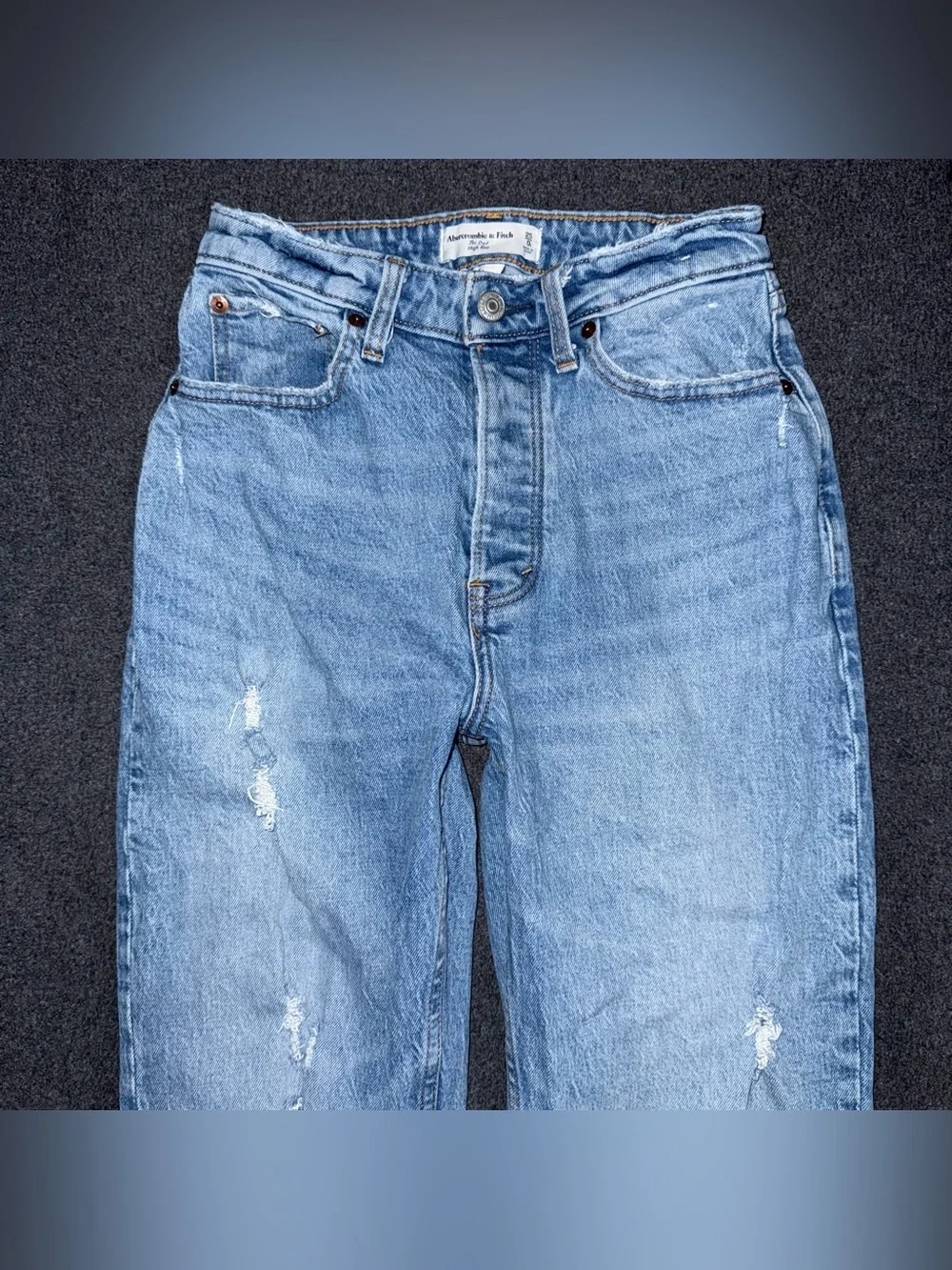 Abercrombie & Fitch Jeans The Dad High Rise Curve Love Distressed Women’s 25 / 0 - Picture 3 of 8